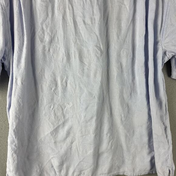 Vintage Ocean Pacific OP Shirt Mens XL Blue Button Up Jacquard Hawaiian Tropical - Picture 11 of 13